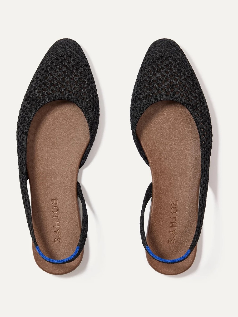 Rothy's Almond Slingback - Black Mesh